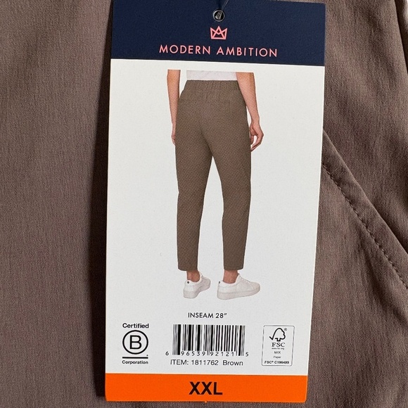 Modern Ambition Ladies' Travel Pant, High Rise, Brown XXL, NWT - Picture 5 of 16